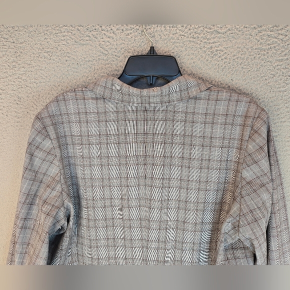 Nordstrom Womens Blazer Jackets Sz 1X Plaid Gray-Brown Career Business Office - Picture 11 of 14